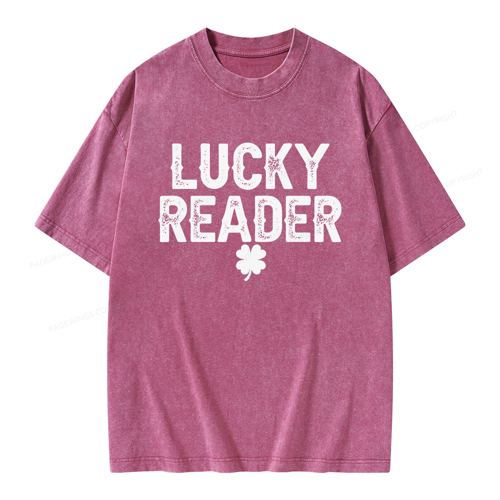Pagewings Lucky and Lucky Fucker Graphic Tees Unisex Washed T-shirt