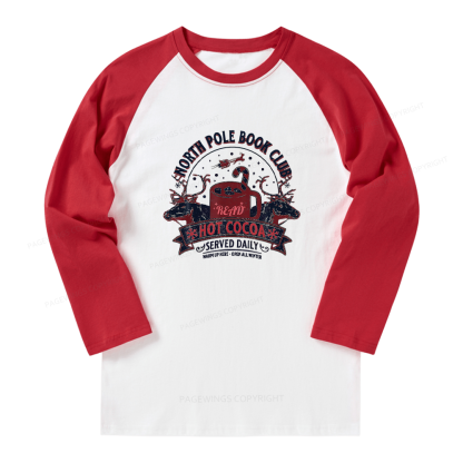 Pagewings North Pole Book Club Long Sleeve Raglan T-shirt