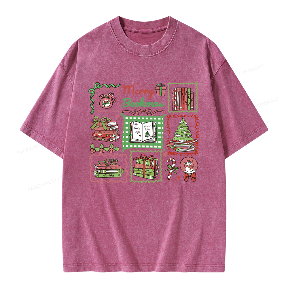Pagewings Christmas Book Unisex Washed T-shirt