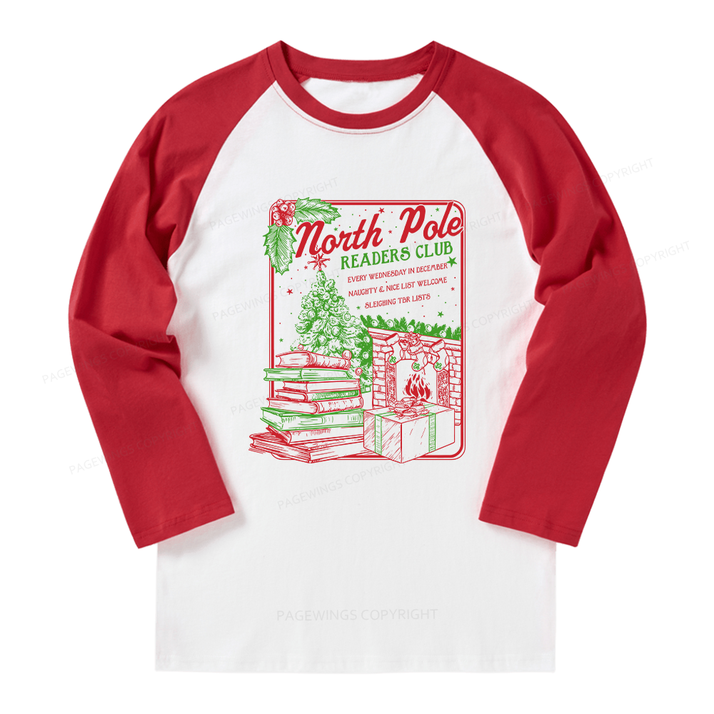 Pagewings Bookish Christmas Long Sleeve Raglan T-shirt