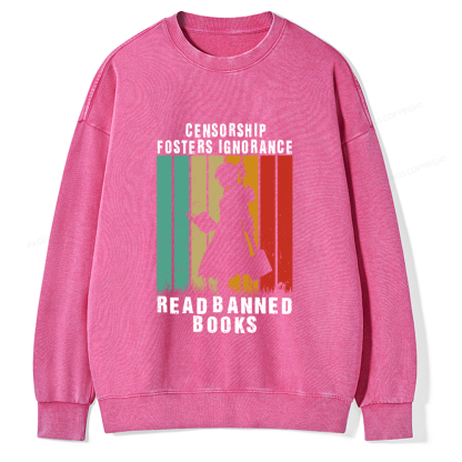Pagewings Banned Books Vintage T-Shirt Unisex Washed Sweatshirt