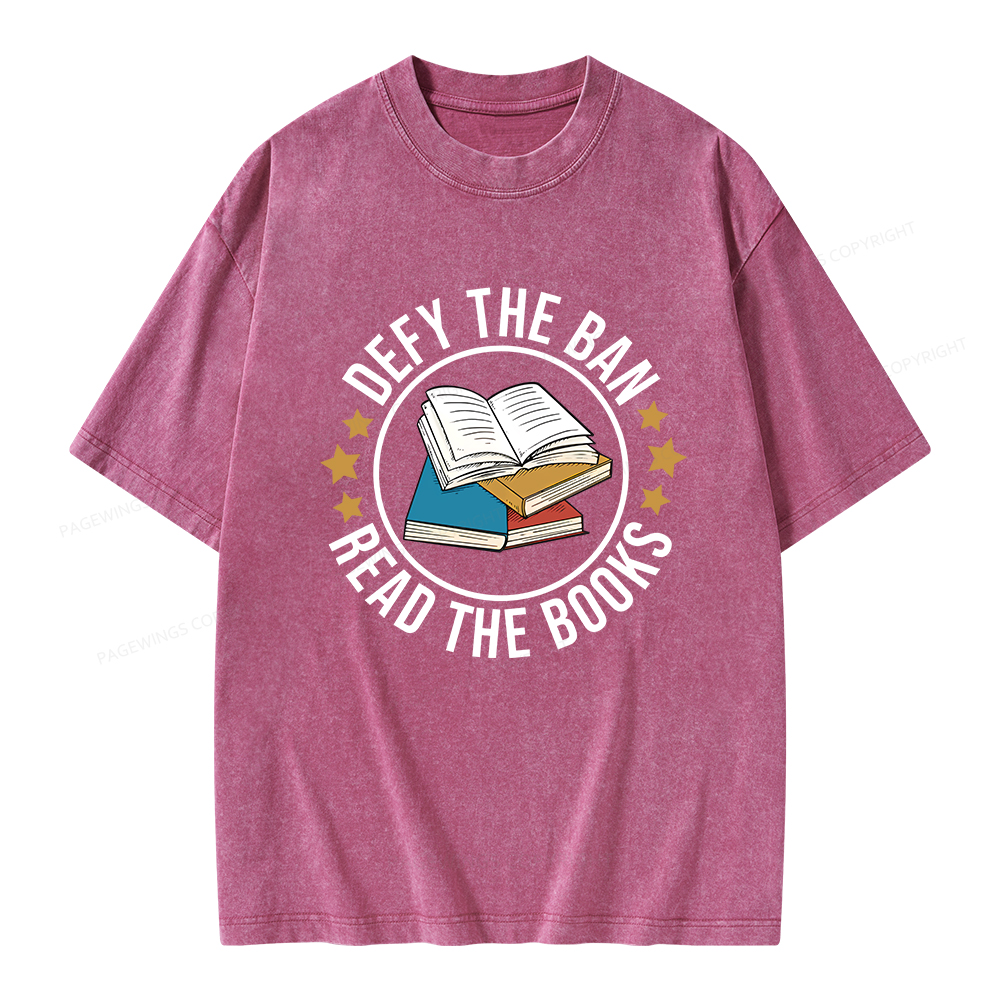 Pagewings Read Banned Books T-Shirt Unisex Washed T-shirt