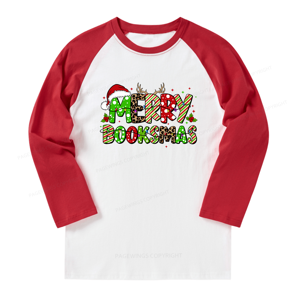 Pagewings Merry Booksmas Long Sleeve Raglan T-shirt