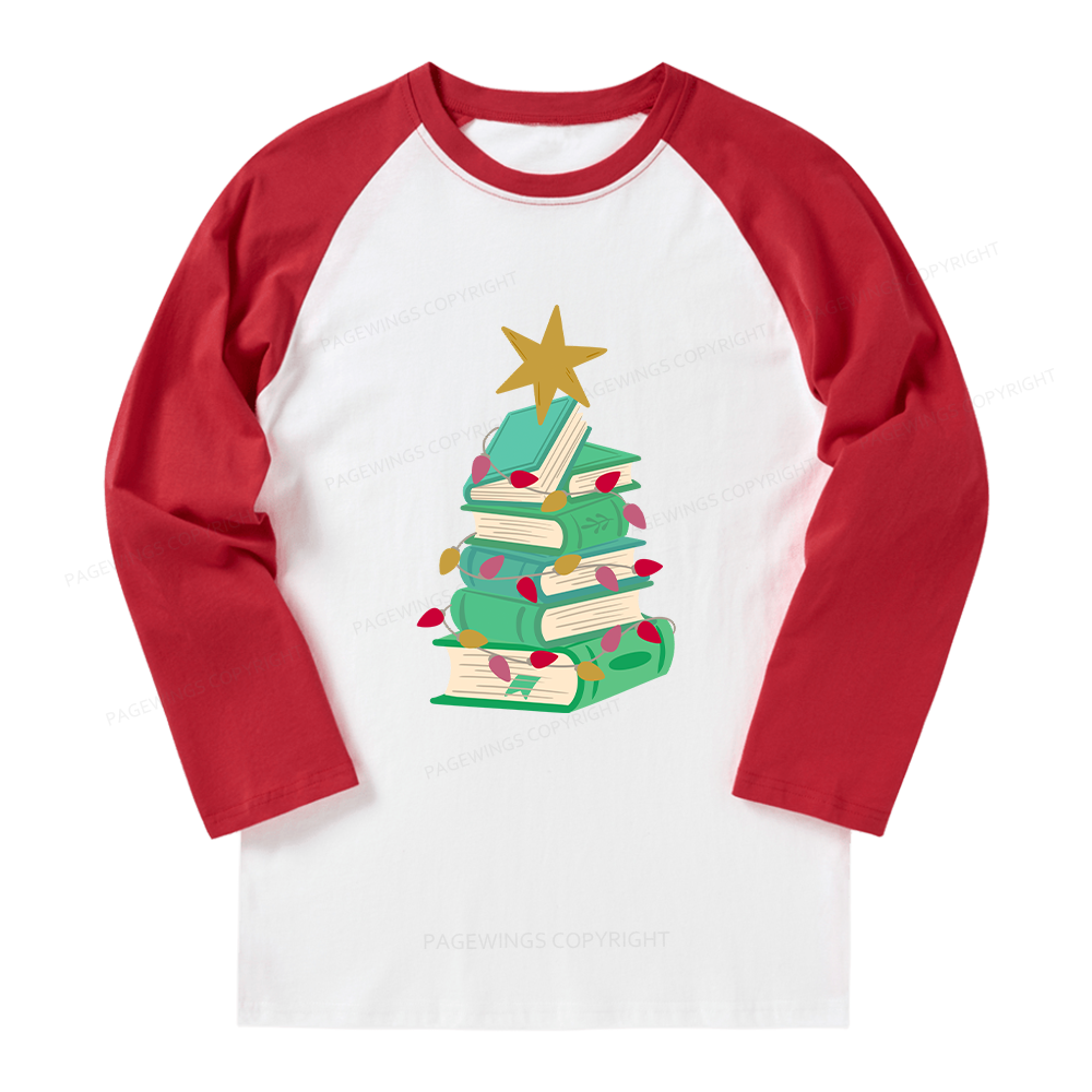 Pagewings Bookish Christmas Long Sleeve Raglan T-shirt