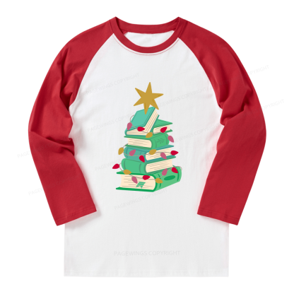 Pagewings Bookish Christmas Long Sleeve Raglan T-shirt