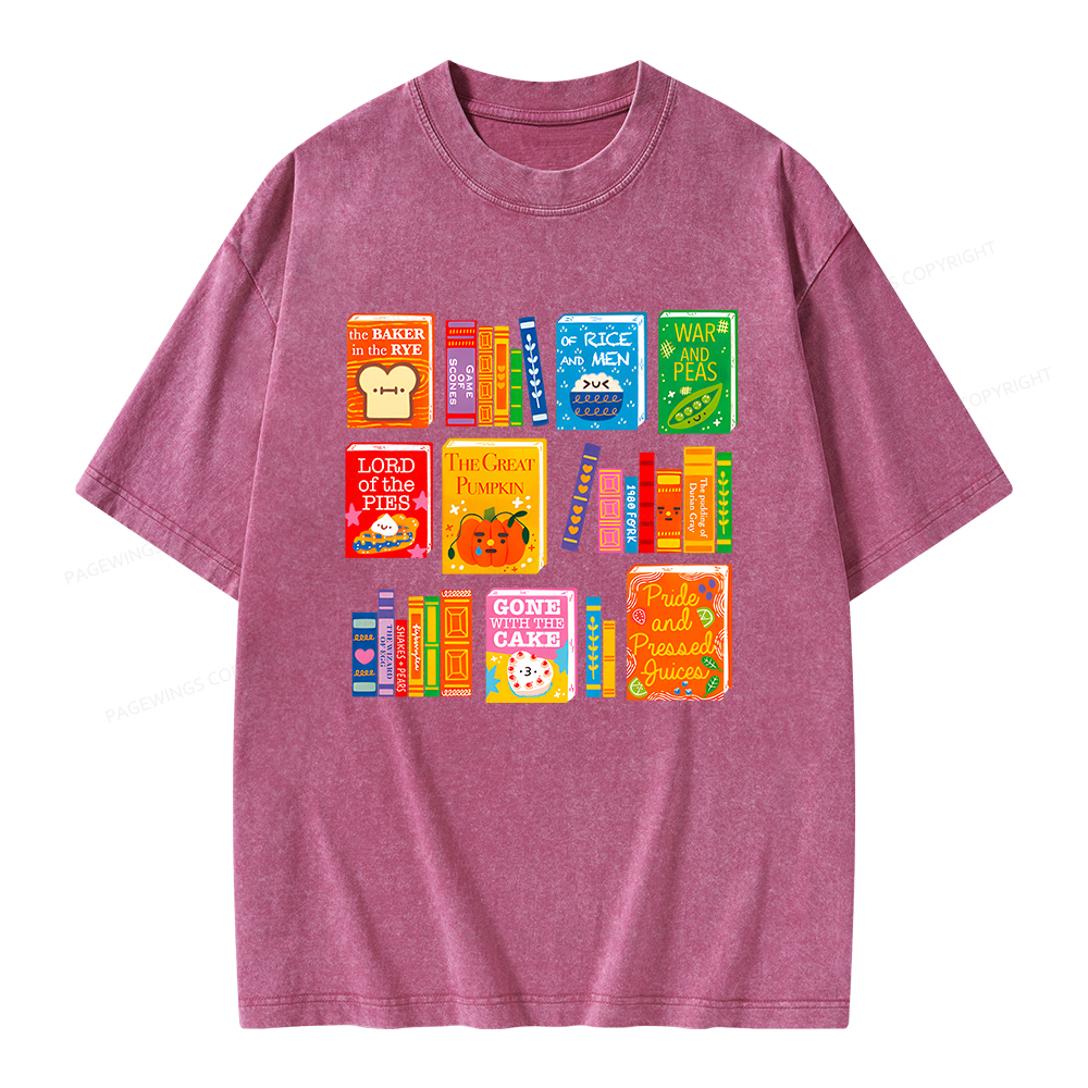Pagewings Punny Books Unisex Washed T-shirt