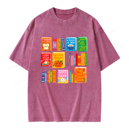 Pagewings Punny Books Unisex Washed T-shirt