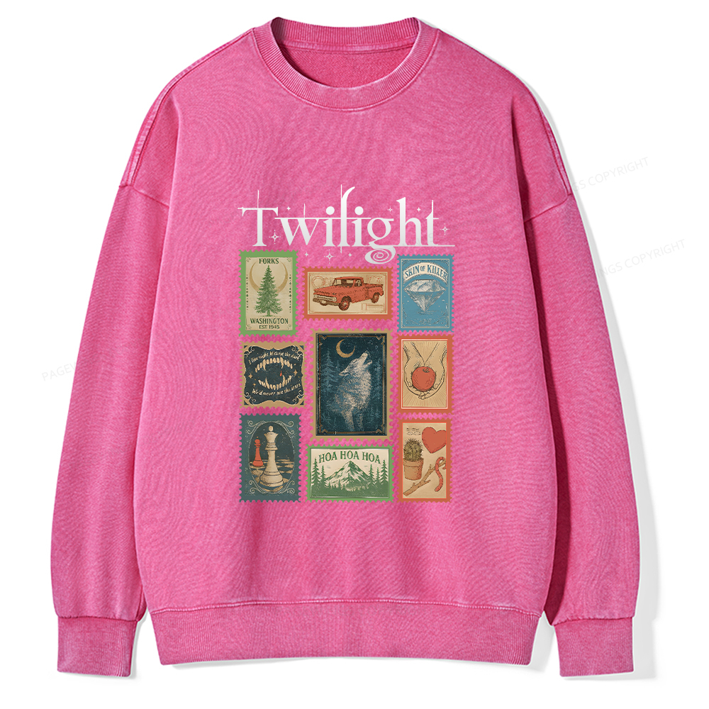 Pagewings Romance Book Lover Unisex Washed Sweatshirt