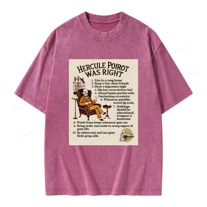 Pagewings Hercule Poirot was Right Unisex Washed T-shirt