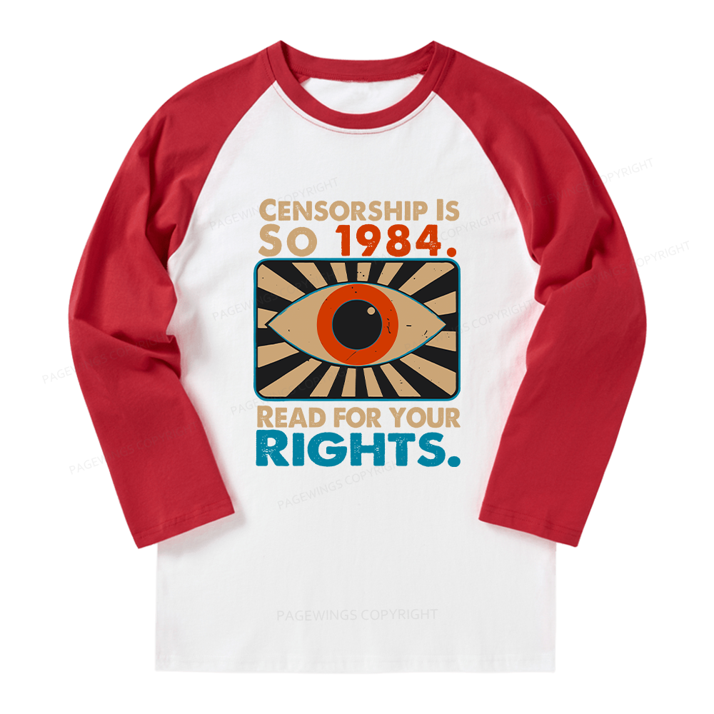 Pagewings Read For Your Rights Long Sleeve Raglan T-shirt