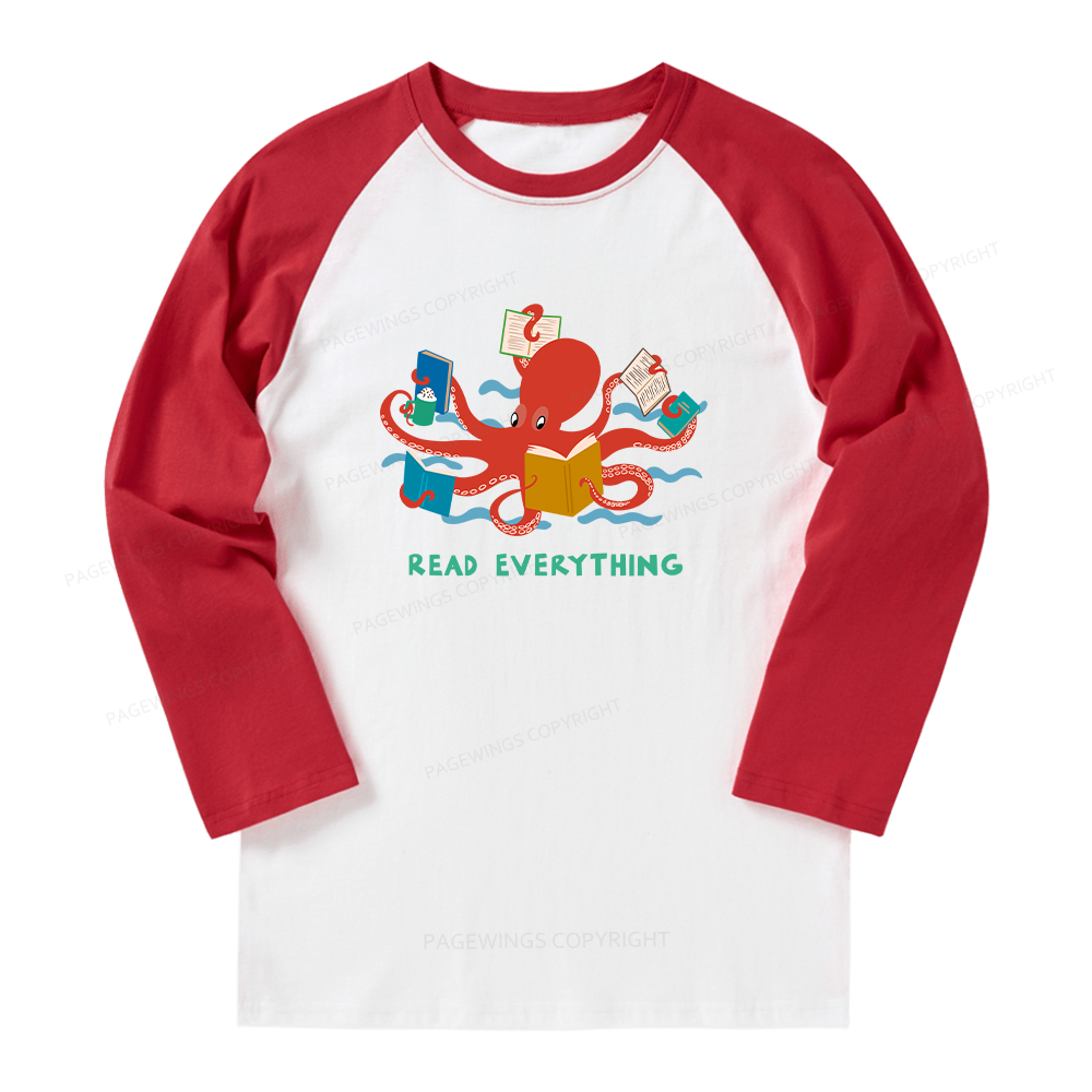 Pagewings Read Everything Long Sleeve Raglan T-shirt