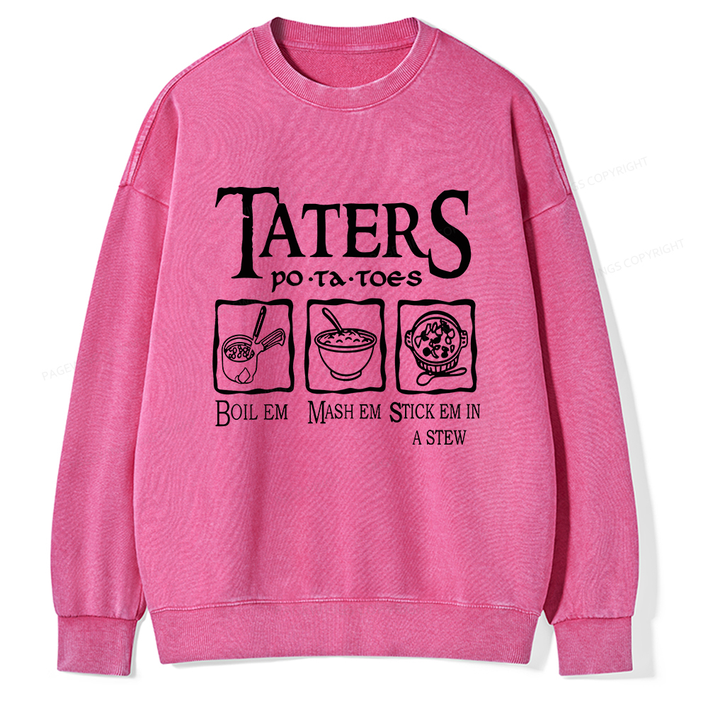 Pagewings Taters PoTaToes Unisex Washed Sweatshirt