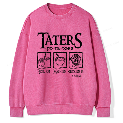 Pagewings Taters PoTaToes Unisex Washed Sweatshirt
