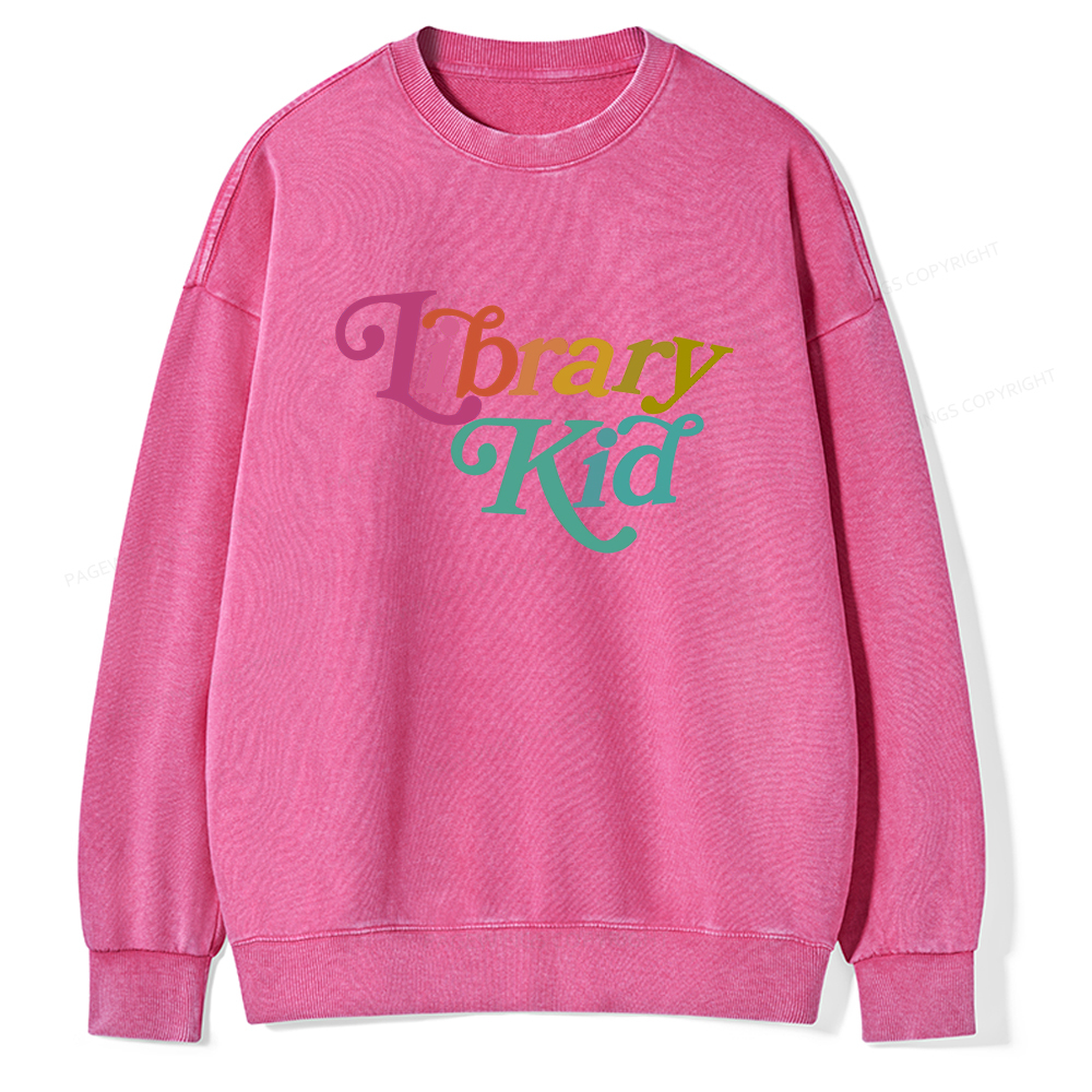 Pagewings Library Shirt Librarian Shirt Unisex Washed Sweatshirt