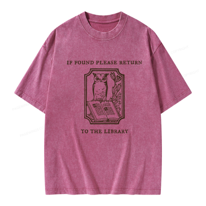 Pagewings Librarian Gift Owl Book Shirt Unisex Washed T-shirt