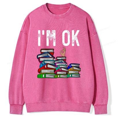Pagewings Librarian Book Reader Funny Book Lover T Shirts Unisex Washed Sweatshirt