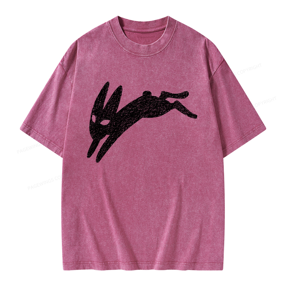 Pagewings Death Bunny Unisex Washed T-shirt