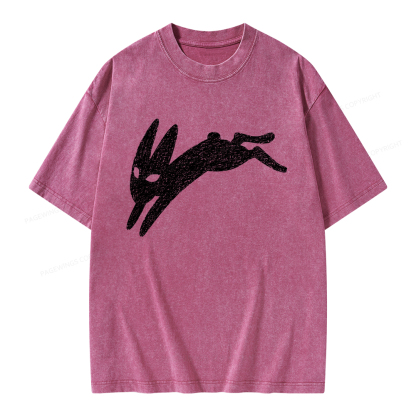 Pagewings Death Bunny Unisex Washed T-shirt