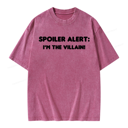 Pagewings Spoiler Alert: I'm The Villain Unisex Washed T-shirt