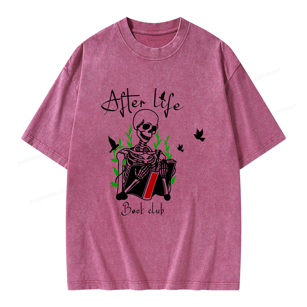 Pagewings Afterlife Book Club Unisex Washed T-shirt