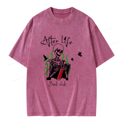 Pagewings Afterlife Book Club Unisex Washed T-shirt