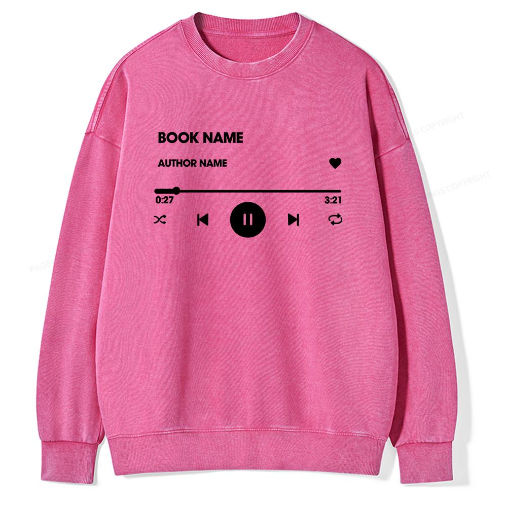 Pagewings Personalized Book Name Unisex Washed Sweatshirt
