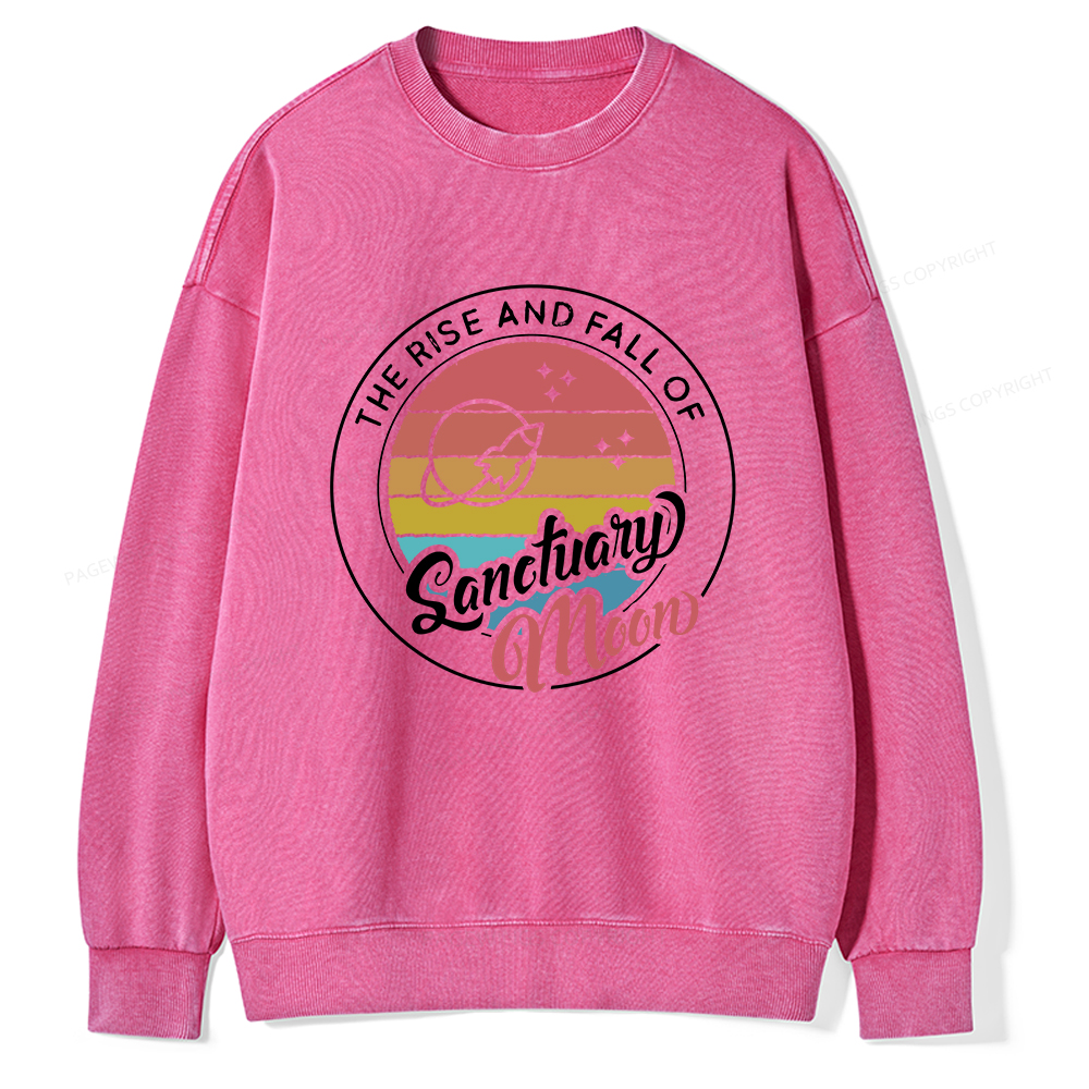 Pagewings The Rise and Fall of Sanctuary Moon Unisex Washed Sweatshirt