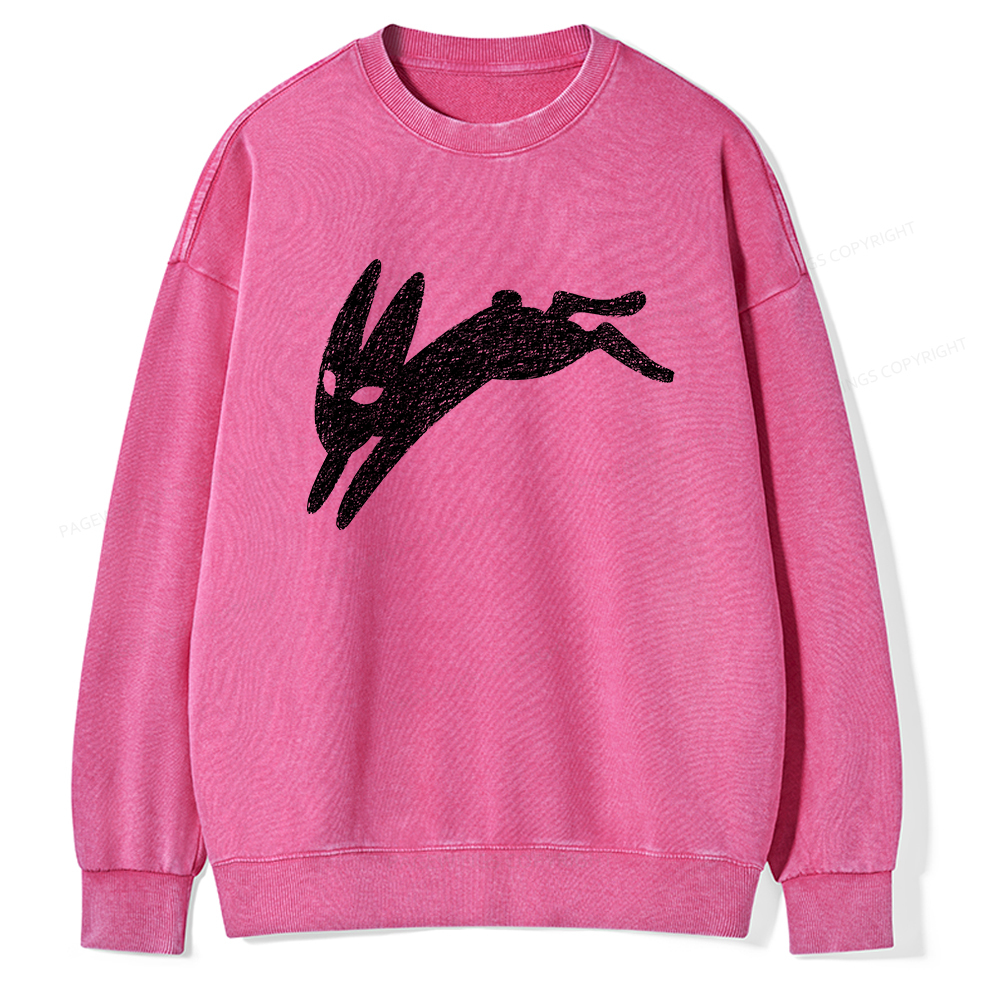 Pagewings Death Bunny Unisex Washed Sweatshirt