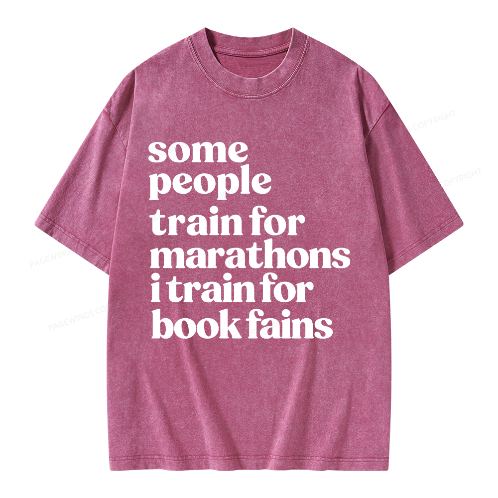 Pagewings I Train For Book Fairs Unisex Washed T-shirt