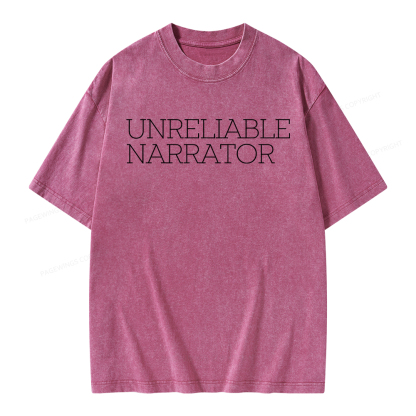 Pagewings Unreliable Narrator Unisex Washed T-shirt