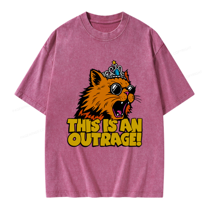 Pagewings This is an Outrage Unisex Washed T-shirt