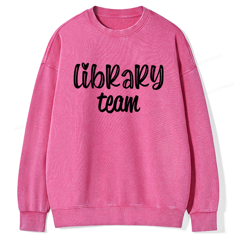 Pagewings Library team Shirt Unisex Washed Sweatshirt