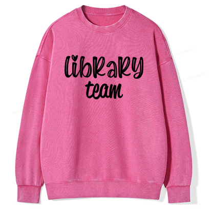 Pagewings Library team Shirt Unisex Washed Sweatshirt