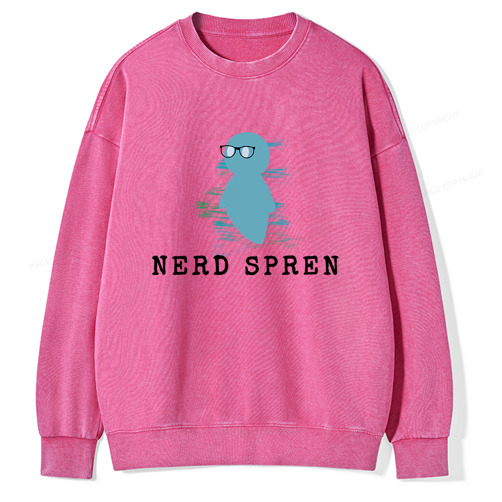 Pagewings Nerd Spren Unisex Washed Sweatshirt