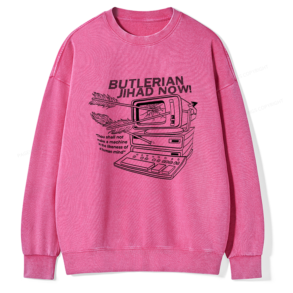 Pagewings Butlerian Jihad Now Unisex Washed Sweatshirt