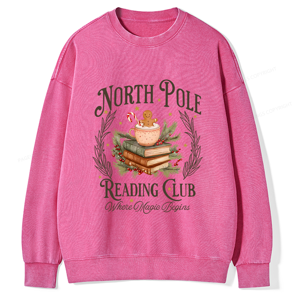 Pagewings  North Pole Book Club Unisex Washed Sweatshirt