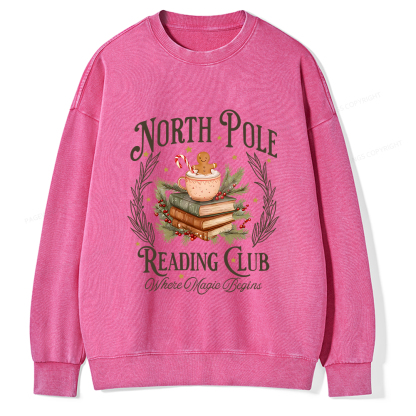 Pagewings  North Pole Book Club Unisex Washed Sweatshirt