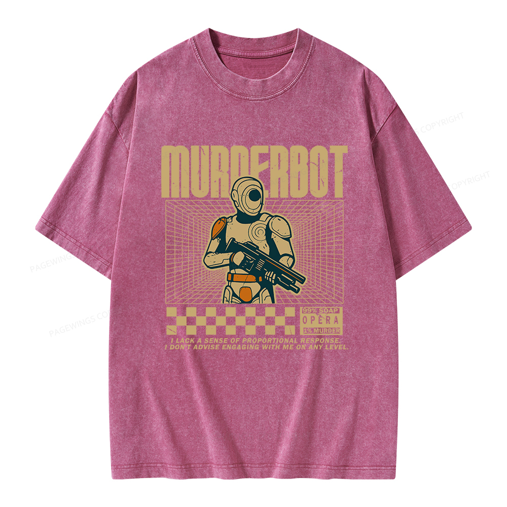 Pagewings Murderbot Unisex Washed T-shirt