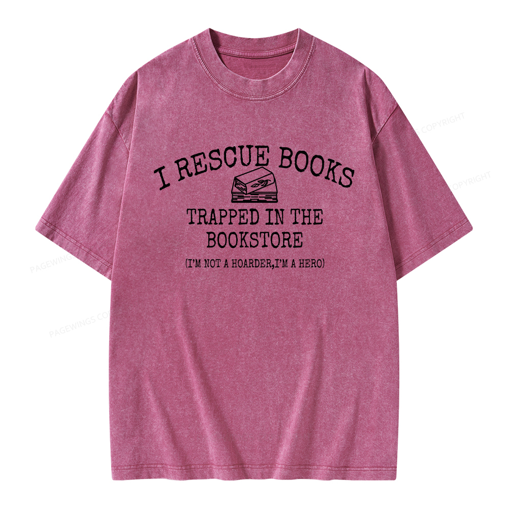 Pagewings  Rescue Books Trapped In The Bookstore Unisex Washed T-shirt