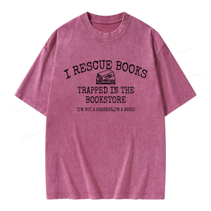Pagewings  Rescue Books Trapped In The Bookstore Unisex Washed T-shirt
