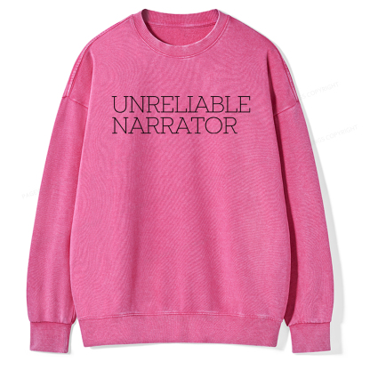 Pagewings Unreliable Narrator Unisex Washed Sweatshirt