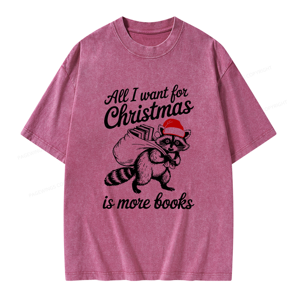 Pagewings Christmas Bookish Unisex Washed T-shirt