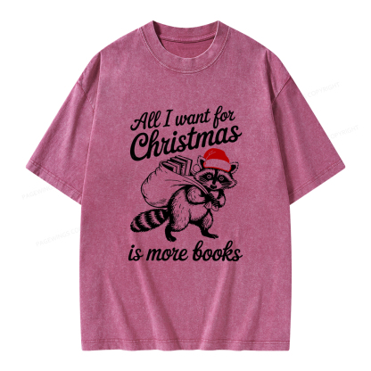 Pagewings Christmas Bookish Unisex Washed T-shirt