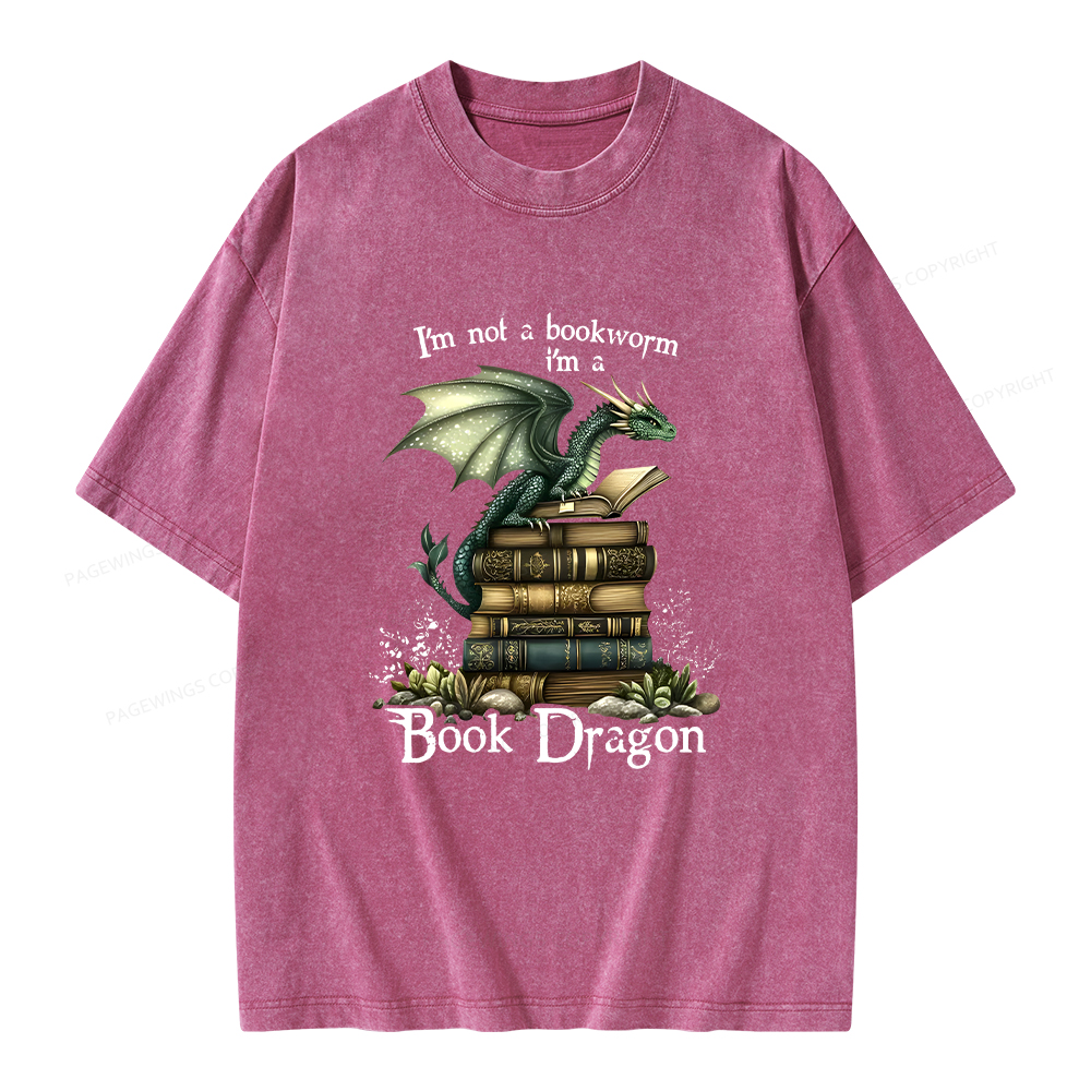 Pagewings Book Dragon Unisex Washed T-shirt