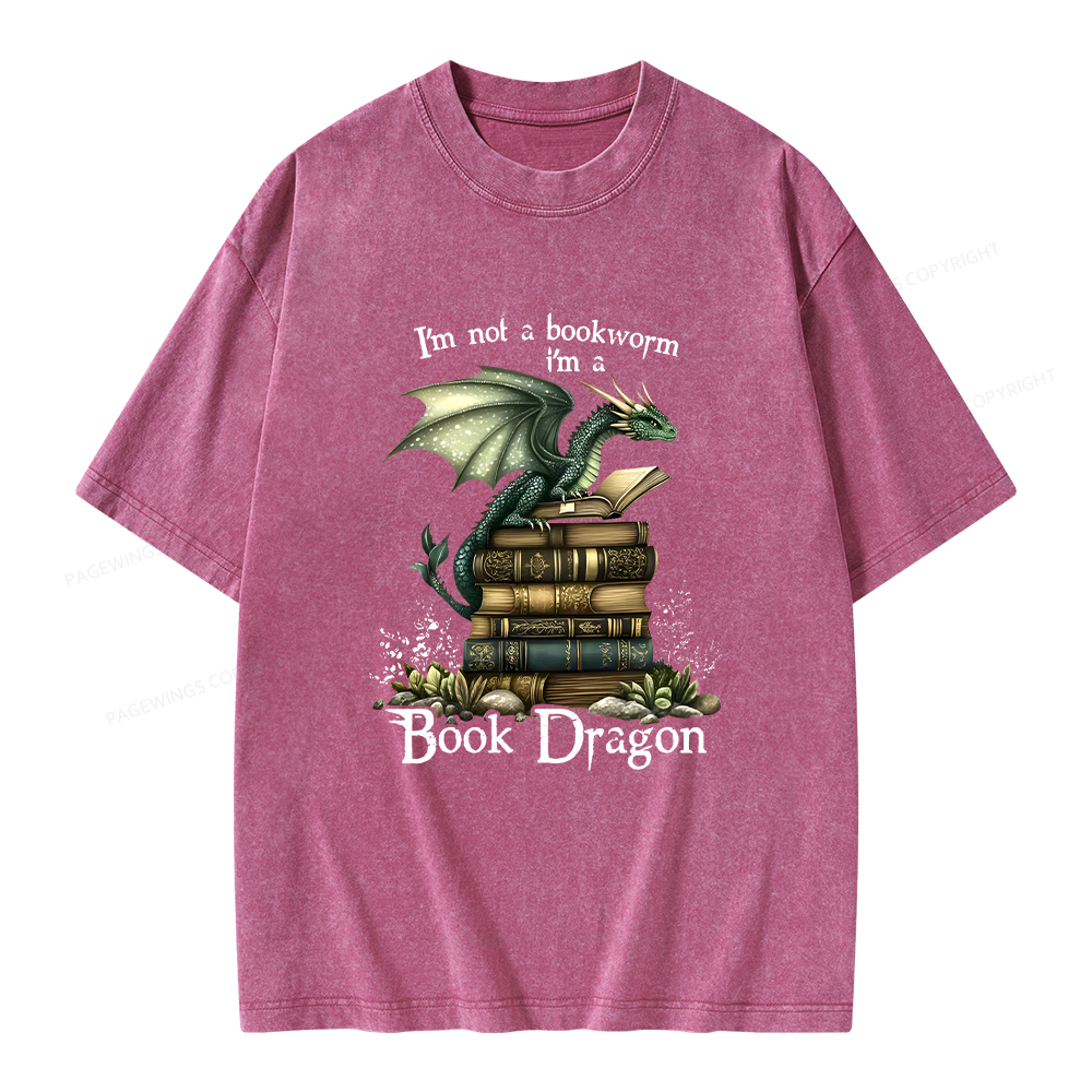 Pagewings Book Dragon Unisex Washed T-shirt