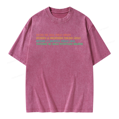 Pagewings Defend the Local Public Library Unisex Washed T-shirt