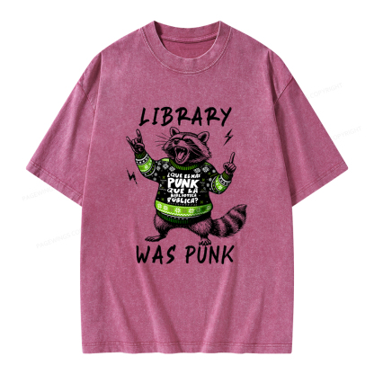 Pagewings Library Was Punk Unisex Washed T-shirt