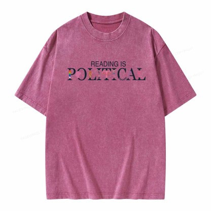 Pagewings Reading is Political Comfort Colors Fantasy Unisex Washed T-shirt