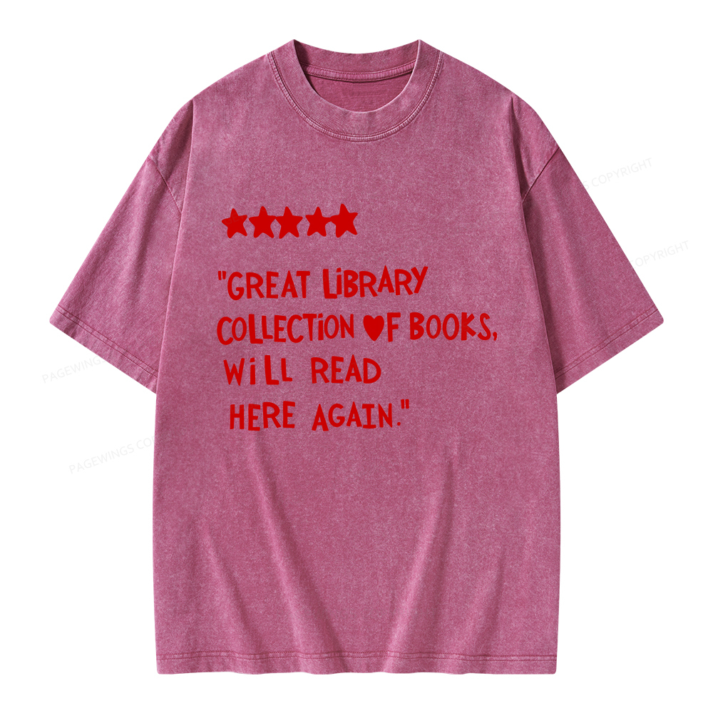 Pagewings Great Library Collection Of Books Unisex Washed T-shirt
