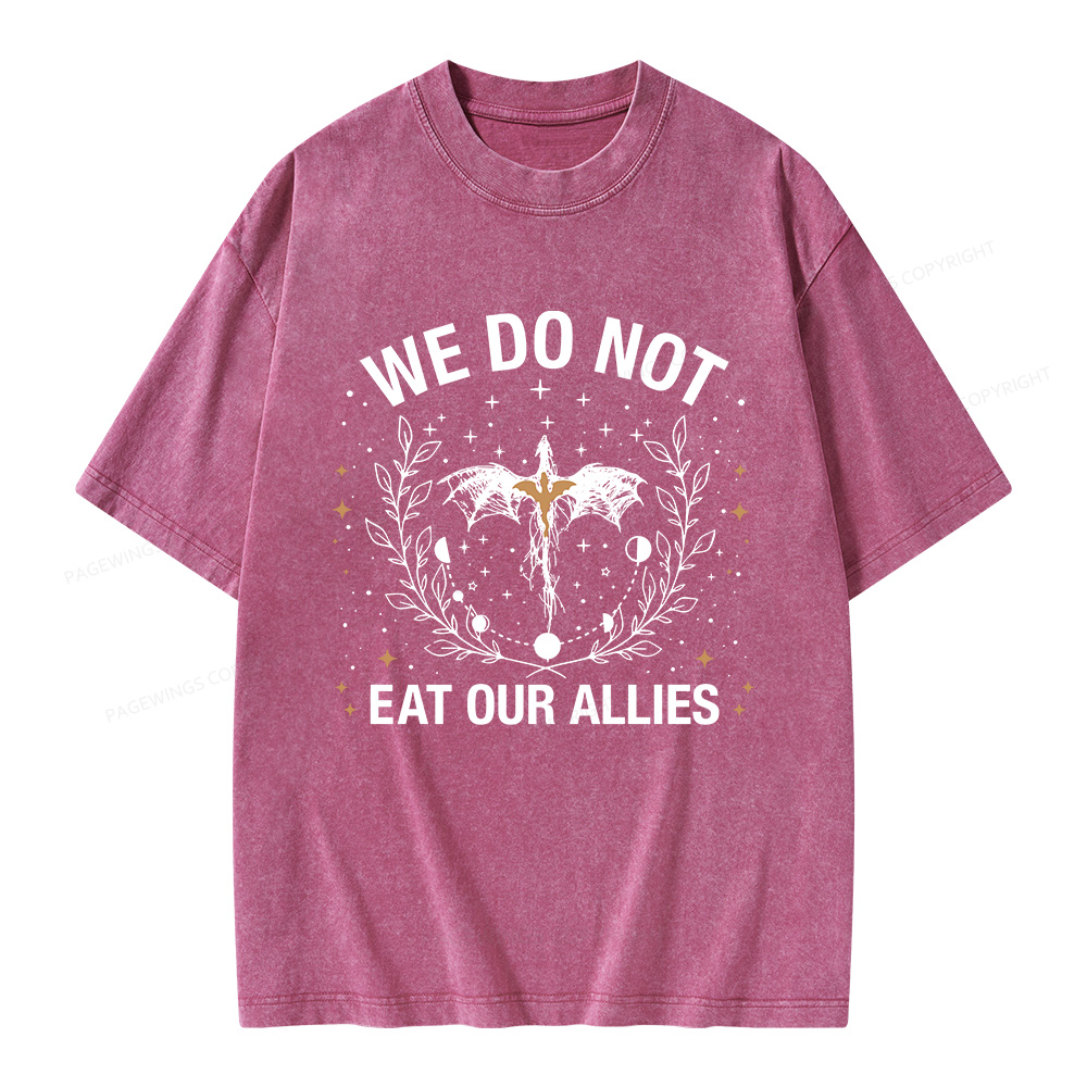 Pagewings We Do Not Eat Our Allies Unisex Washed T-shirt